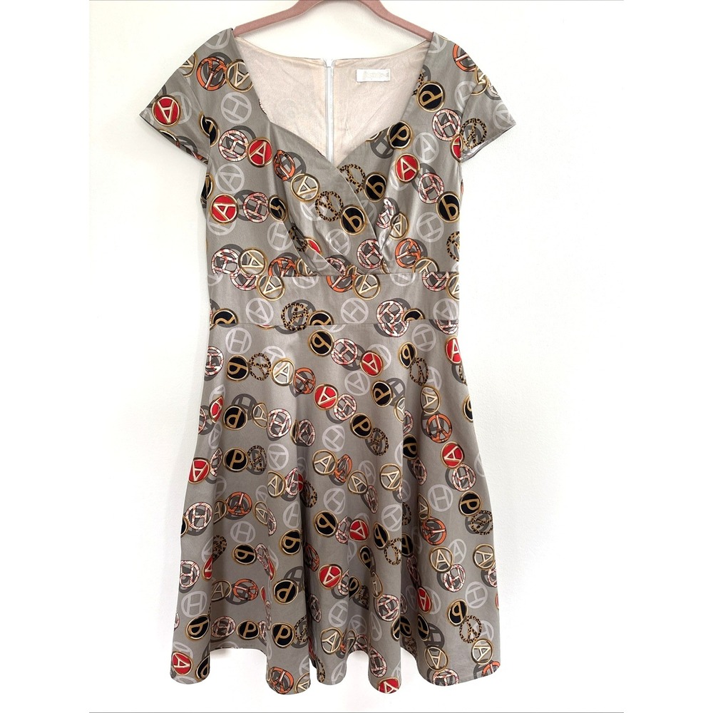 Rockabilly Sweetheart Neck 50's Style Swing A-Line Midi Dress Hanpceirs | XL